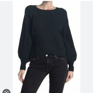 Sweet Romeo Black Balloon Sleeve Sweater